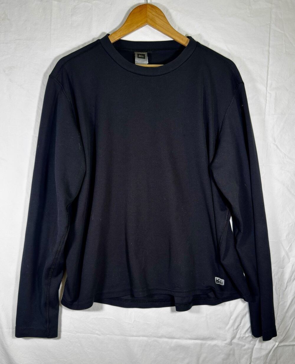 REI Co-op Lightweight Coolmax Crew Shirt Mens XL Black Long Sleeve Base Layer